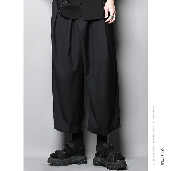 men's pants spring and autumn solid color elastic waist loose straight leg wide nine points large casual, Black
men's pants spring and autumn solid color elastic waist loose straight leg wide nine points large casual, Black