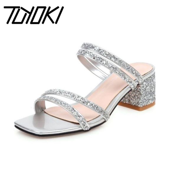 dress shoes tuyoki sandals for women open toe thick heel bling crystal slides slip on slippers summer footwear plus size 32-47, Black
dress shoes tuyoki sandals for women open toe thick heel bling crystal slides slip on slippers summer footwear plus size 32-47, Black