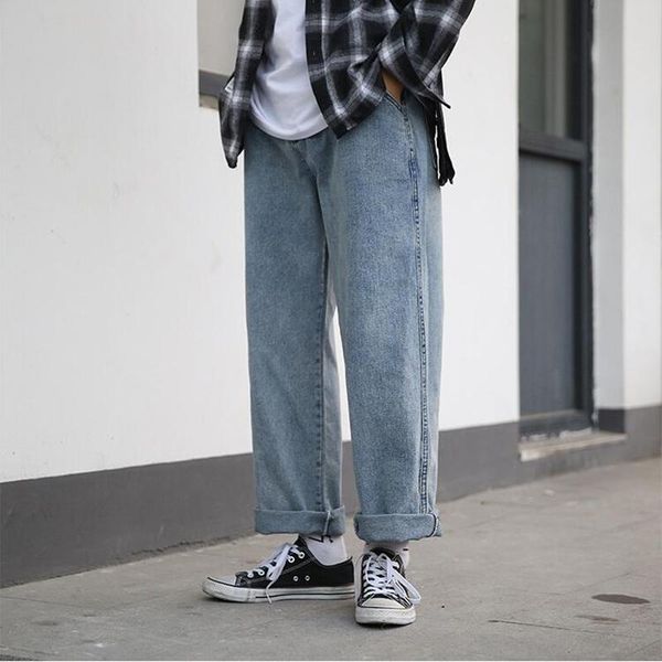 men's jeans south korean loose casual pocket wide leg pants fall straight trend, Blue
men's jeans south korean loose casual pocket wide leg pants fall straight trend, Blue