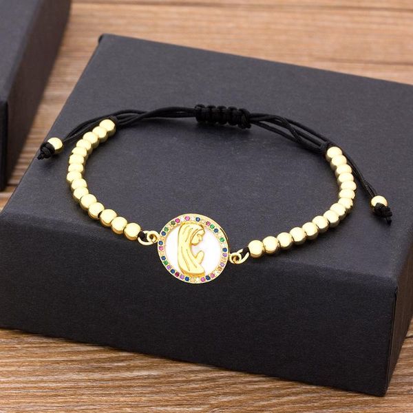 charm bracelets fashion design gold color virgin mary for women luxury copper zircon beads handmade bracelet religious jewelry, Golden;silver
charm bracelets fashion design gold color virgin mary for women luxury copper zircon beads handmade bracelet religious jewelry, Golden;silver