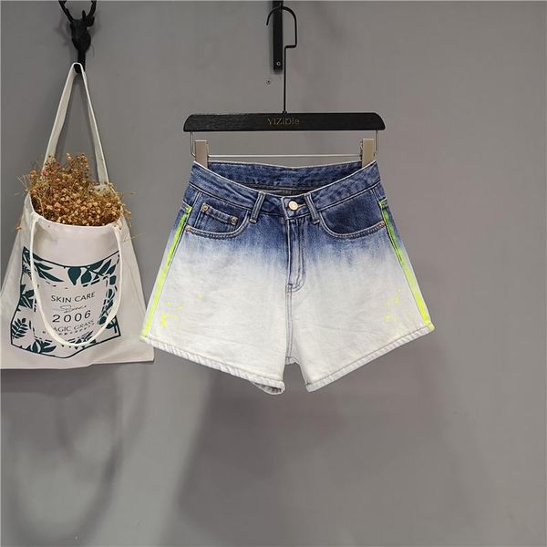 women's shorts high waist denim women summer fashion fluorescent green graffiti contrast loose female wide leg jeans, White;black
women's shorts high waist denim women summer fashion fluorescent green graffiti contrast loose female wide leg jeans, White;black
