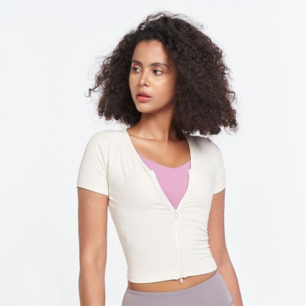 yoga outfit summer women training shirt short sleeve nylon stretch zipper running t shirts sports gym fitness workout sportswear
yoga outfit summer women training shirt short sleeve nylon stretch zipper running t shirts sports gym fitness workout sportswear