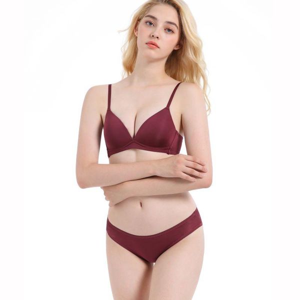 bras sets women briefs set ladies comfortable smooth seamless wire deep v neck bra + panties two-piece, Red;black
bras sets women briefs set ladies comfortable smooth seamless wire deep v neck bra + panties two-piece, Red;black