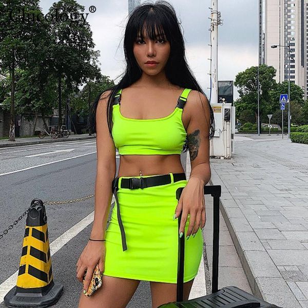 neon buckle belt strap women dress crop tank mini skirt matching 2 piece set autumn two co ord, White
neon buckle belt strap women dress crop tank mini skirt matching 2 piece set autumn two co ord, White