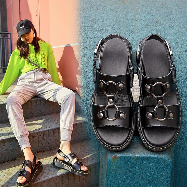 summer sandals female first layer leather roman shoes thick bottom couple beach non-slip z637, Black
summer sandals female first layer leather roman shoes thick bottom couple beach non-slip z637, Black
