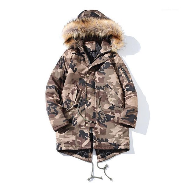 men's down & parkas fashion fur collar winter jacket men camouflage military velvet thick parka long trench coat outwear windbreaker wa, Black
men's down & parkas fashion fur collar winter jacket men camouflage military velvet thick parka long trench coat outwear windbreaker wa, Black