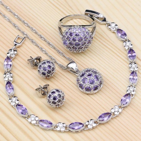 wedding jewelry sets 925 sterling silver bridal purple cubic zirconia ring/bracelet/necklace/pendant/stud earrings for women, Slivery;golden
wedding jewelry sets 925 sterling silver bridal purple cubic zirconia ring/bracelet/necklace/pendant/stud earrings for women, Slivery;golden
