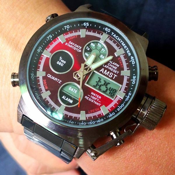 wristwatches 5atm waterproof army military sport men's watches analog digital dual display male clock relogio masculino amst watch men, Slivery;brown
wristwatches 5atm waterproof army military sport men's watches analog digital dual display male clock relogio masculino amst watch men, Slivery;brown