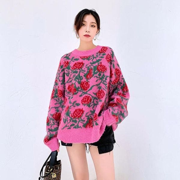 women's sweaters women oversize sweater loose long fashion winter thick pullover korean o neck rose jacquard large size warm jumpers, White;black
women's sweaters women oversize sweater loose long fashion winter thick pullover korean o neck rose jacquard large size warm jumpers, White;black