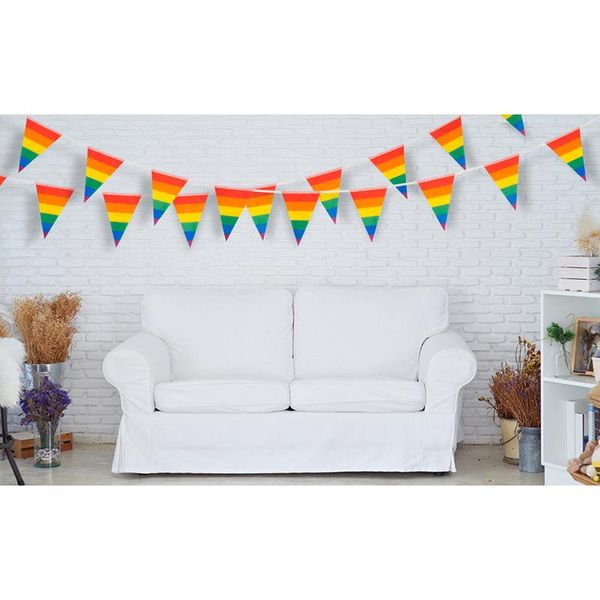 party decoration rainbow pennant banner colorful stripes string flags for garden restaurant courtyard multi-color wide range of uses
party decoration rainbow pennant banner colorful stripes string flags for garden restaurant courtyard multi-color wide range of uses