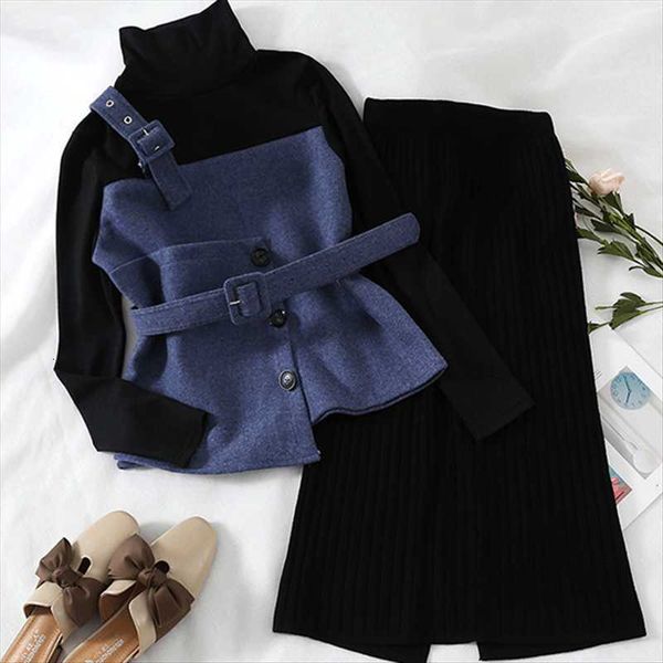 women's two piece pants neploe pieces sashes turtle neck knitted +skirt elatic waist split spring autumn casual fashion women suit 6954, White
women's two piece pants neploe pieces sashes turtle neck knitted +skirt elatic waist split spring autumn casual fashion women suit 6954, White