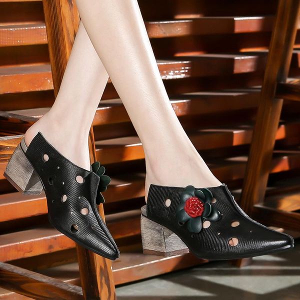slippers women leather pointed toe high heels summer shoes for flower mule retro handmade slipper black
slippers women leather pointed toe high heels summer shoes for flower mule retro handmade slipper black
