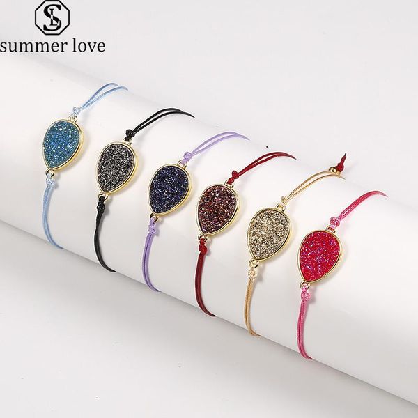 charm bracelets oval resin druzy charms bracelet handmade colorful rope braided for women adjustable string jewelry, Golden;silver
charm bracelets oval resin druzy charms bracelet handmade colorful rope braided for women adjustable string jewelry, Golden;silver