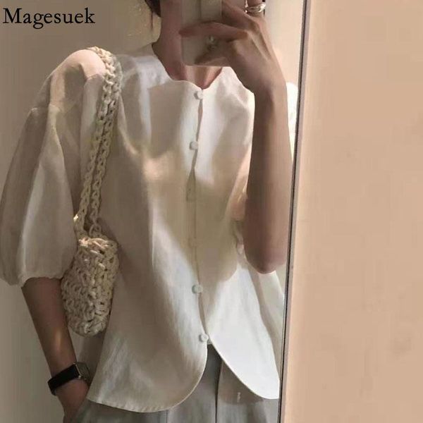 women's blouses & shirts vintage casual summer shirt french simple o neck loose cotton short sleeve fashion korean blusas 15904, White
women's blouses & shirts vintage casual summer shirt french simple o neck loose cotton short sleeve fashion korean blusas 15904, White