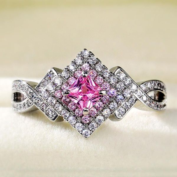 wedding rings luxury female pink zircon stone ring charm silver color engagement vintage crystal square big for women, Slivery;golden
wedding rings luxury female pink zircon stone ring charm silver color engagement vintage crystal square big for women, Slivery;golden