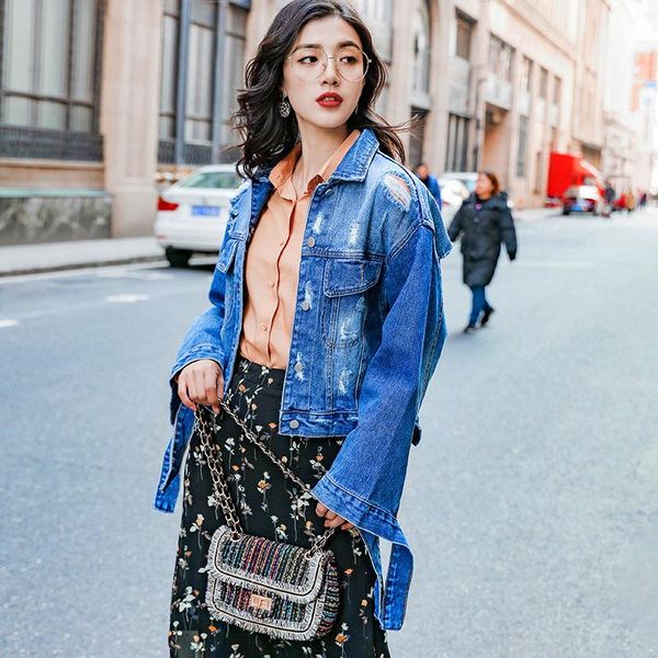 women's jackets 2021 autumn women fashion slim cowboy jacket female hole lapel coat ladies temperament short girls outwear, Black;brown
women's jackets 2021 autumn women fashion slim cowboy jacket female hole lapel coat ladies temperament short girls outwear, Black;brown