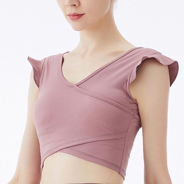 yoga outfit summer style pink ruffled tight fitting women's sports vest running breathable quick drying soft fitness top
yoga outfit summer style pink ruffled tight fitting women's sports vest running breathable quick drying soft fitness top
