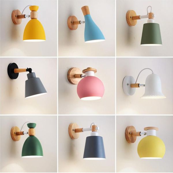 wall lamps wooden lights bedside lamp sconce modern light for bedroom nordic macaroon 6 color steering head e27 85-285v
wall lamps wooden lights bedside lamp sconce modern light for bedroom nordic macaroon 6 color steering head e27 85-285v
