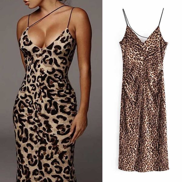 dress summer leopard print tight-fitting strap v-neck chic women dress casual street party elegant 210601, Black;gray
dress summer leopard print tight-fitting strap v-neck chic women dress casual street party elegant 210601, Black;gray
