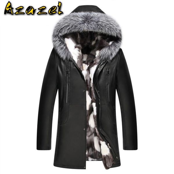 men's leather & faux azazel winter genuine jacket men real fur liner sheepskin coat for hooded natural coats and jackets kj1365, Black
men's leather & faux azazel winter genuine jacket men real fur liner sheepskin coat for hooded natural coats and jackets kj1365, Black