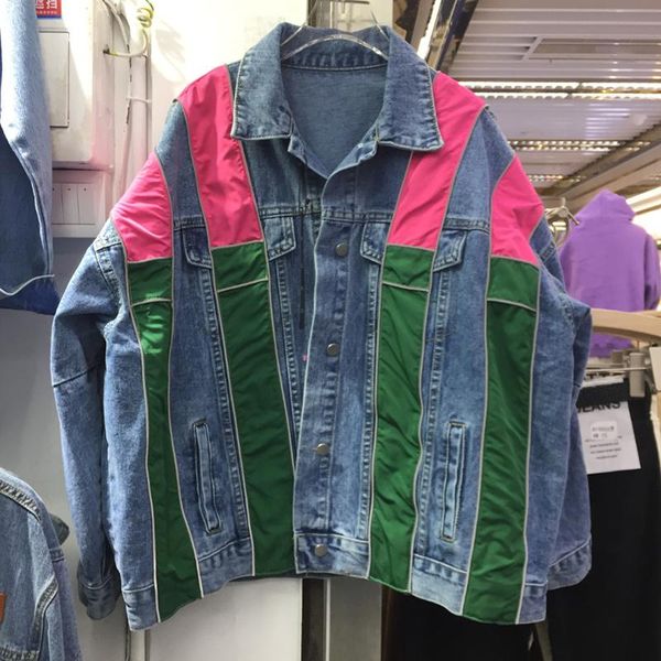women's jackets korean oversized loose patchwork hit the color denim jacket female casual spring autumn single-breasted long sleeve jea, Black;brown
women's jackets korean oversized loose patchwork hit the color denim jacket female casual spring autumn single-breasted long sleeve jea, Black;brown