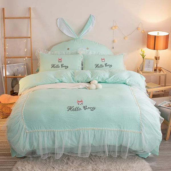 bedding sets sweet cartoon embroidery cotton home set lace edge four pieces sleeping use b45
bedding sets sweet cartoon embroidery cotton home set lace edge four pieces sleeping use b45