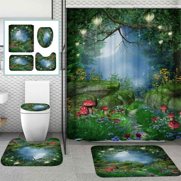shower curtains forest mushroom bath curtain polyester waterproof bathroom printed toilet cover mat with 12 hooks
shower curtains forest mushroom bath curtain polyester waterproof bathroom printed toilet cover mat with 12 hooks