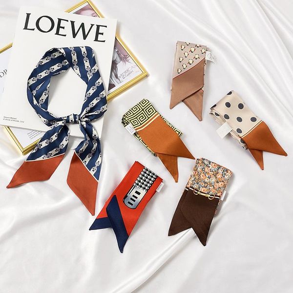 scarves animal dot flowers print patchwork women brand bag handle silk scarf 6x100 cm long head skinny wraps 2021, Blue;gray
scarves animal dot flowers print patchwork women brand bag handle silk scarf 6x100 cm long head skinny wraps 2021, Blue;gray