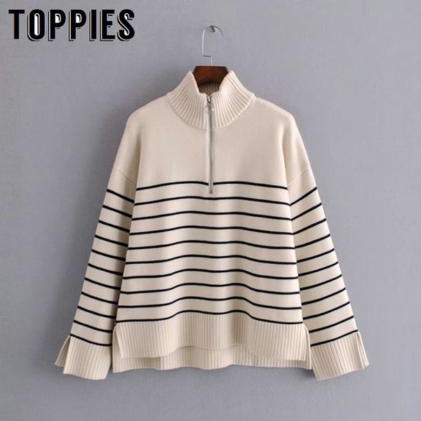 ies new striped sweater women zipper jersey mujer knitted sweaters women pullovers 210412, White;black
ies new striped sweater women zipper jersey mujer knitted sweaters women pullovers 210412, White;black