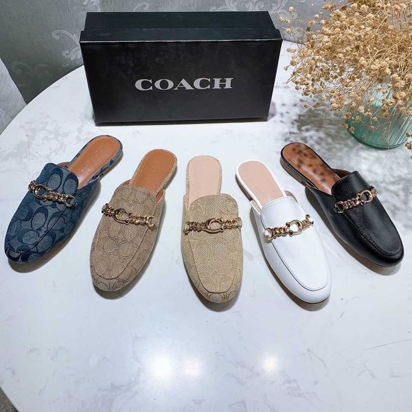 koujia printed baotou half slippers women's casual versatile flat slippers chain c flat shoes zlh, Black
koujia printed baotou half slippers women's casual versatile flat slippers chain c flat shoes zlh, Black