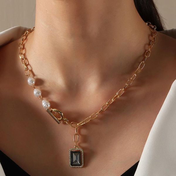 chains gold long pearl choker necklace for women fashion summer white baroque gem stone cz trend elegant wedding jewelry, Silver
chains gold long pearl choker necklace for women fashion summer white baroque gem stone cz trend elegant wedding jewelry, Silver