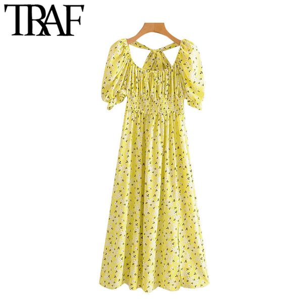 traf women chic fashion floral print slit pleated midi dress vintage back bow tied elastic waist female dresses mujer 210415, Black;gray
traf women chic fashion floral print slit pleated midi dress vintage back bow tied elastic waist female dresses mujer 210415, Black;gray