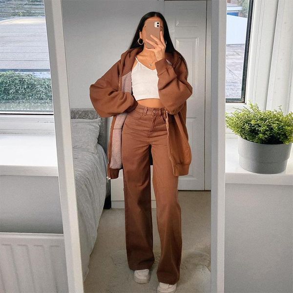 women's jeans high waist brown streetwear casual fashion long pants denimtrousers upmarket for work, Blue
women's jeans high waist brown streetwear casual fashion long pants denimtrousers upmarket for work, Blue