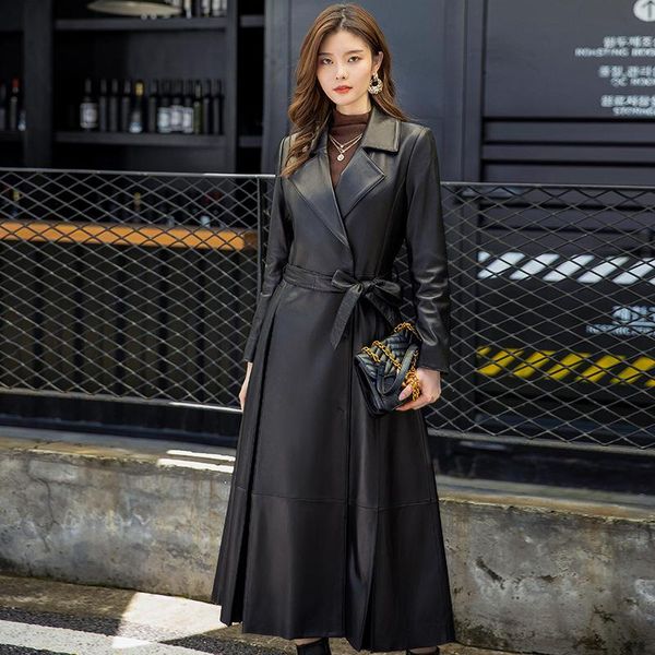 women's leather & faux haining 2021 autumn windbreaker coat cotton wind sheep temperament lace up long style over the, Black
women's leather & faux haining 2021 autumn windbreaker coat cotton wind sheep temperament lace up long style over the, Black