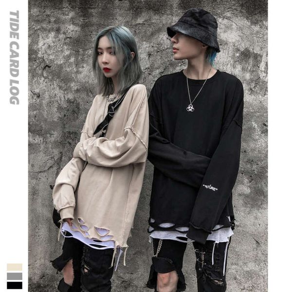 Autumn winter dark hip hop ragged hole Korean loose lazy wind sweater ins high street men's and women's couple jacket, Black
Autumn winter dark hip hop ragged hole Korean loose lazy wind sweater ins high street men's and women's couple jacket, Black