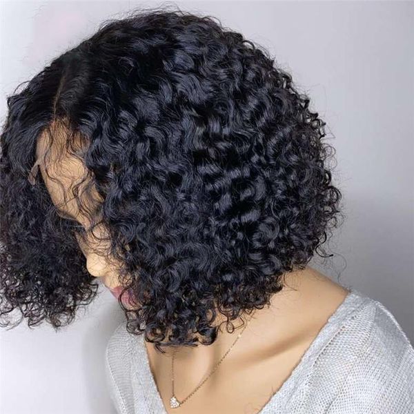 kinky curly hair wigs natural part lace front wig synthetic women short bob daily wear, Black
kinky curly hair wigs natural part lace front wig synthetic women short bob daily wear, Black