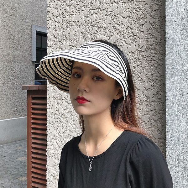summer foldable stripe baseball hat women's fashion korean wide edge sunshade hairpin hat seaside sun hat, Blue;gray
summer foldable stripe baseball hat women's fashion korean wide edge sunshade hairpin hat seaside sun hat, Blue;gray
