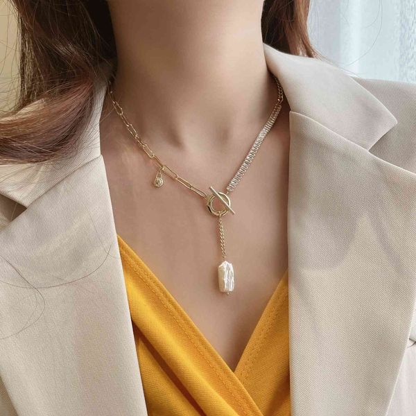 amulet pendants real gold electroplated korean fashion personalized chain pearl zircon t-shaped necklace net red temperament design, Golden;silver
amulet pendants real gold electroplated korean fashion personalized chain pearl zircon t-shaped necklace net red temperament design, Golden;silver