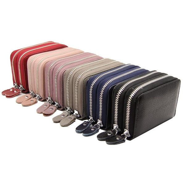 card holders rfid protection genuine leather mini business holder women small pocket coin purse double zipper pockets men wallet, Brown;gray
card holders rfid protection genuine leather mini business holder women small pocket coin purse double zipper pockets men wallet, Brown;gray