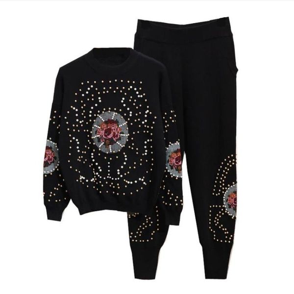 women's tracksuits fashion brand diamond beading suits female woolen warm knit sweaters + rivet pants two pieces sets wq2384 factory, Gray
women's tracksuits fashion brand diamond beading suits female woolen warm knit sweaters + rivet pants two pieces sets wq2384 factory, Gray