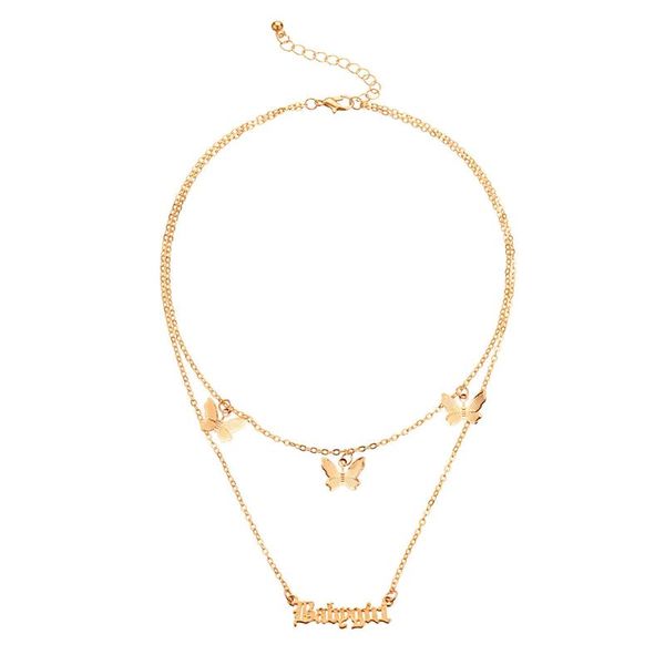 pendant necklaces 1pcs double-layer three-dimensional butterfly necklace female personality letter babygirl, Silver
pendant necklaces 1pcs double-layer three-dimensional butterfly necklace female personality letter babygirl, Silver