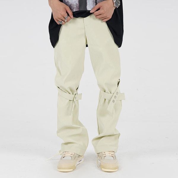 men's pants retro knee lace up straight casual trousers for men and women high street oversize cargo baggy hip hop overalls, Black
men's pants retro knee lace up straight casual trousers for men and women high street oversize cargo baggy hip hop overalls, Black