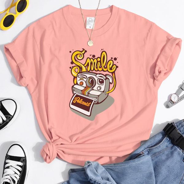 women's t-shirt cartoon camera po smileing print women tee shirt fashion loose clothes leisure style shirts spring summer t, White
women's t-shirt cartoon camera po smileing print women tee shirt fashion loose clothes leisure style shirts spring summer t, White