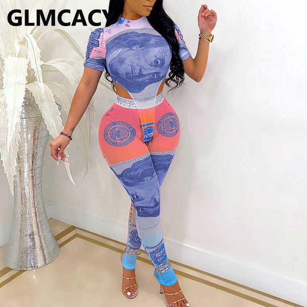 two pieces sets women us dollar printed short sleeve t-shirt & bodycon pants 210702, White
two pieces sets women us dollar printed short sleeve t-shirt & bodycon pants 210702, White
