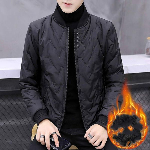 men's down & parkas winter cotton padded casual jacket solid color 3 colors thicken warm slim fit outwear coat, Black
men's down & parkas winter cotton padded casual jacket solid color 3 colors thicken warm slim fit outwear coat, Black
