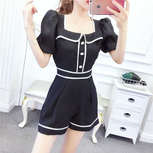 summer korean fashion hit color women elegant puff sleeve square collar wide leg jumpsuits office lady rompers 210526, Black;white
summer korean fashion hit color women elegant puff sleeve square collar wide leg jumpsuits office lady rompers 210526, Black;white