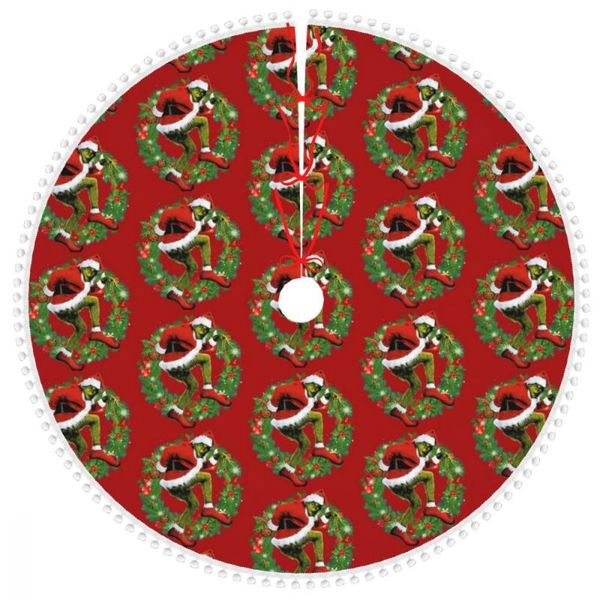 christmas decorations grincher and tree skirt with pom trim party decoration
christmas decorations grincher and tree skirt with pom trim party decoration