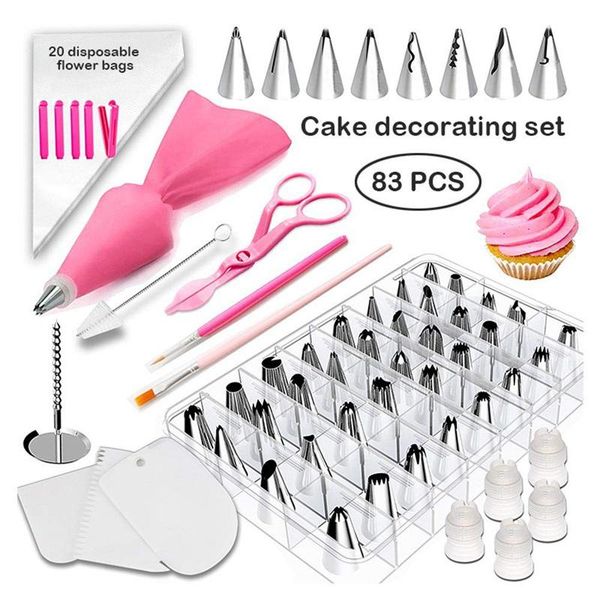baking & pastry tools 83pcs cake decorating kit include 48 stainless steel piping tips for fondant dessert decoration supplies
baking & pastry tools 83pcs cake decorating kit include 48 stainless steel piping tips for fondant dessert decoration supplies