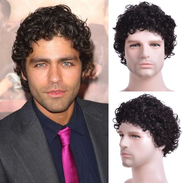 men short curly synthetic wigs for mens daily wig male curly natural hair heat resistant breathable, Black
men short curly synthetic wigs for mens daily wig male curly natural hair heat resistant breathable, Black
