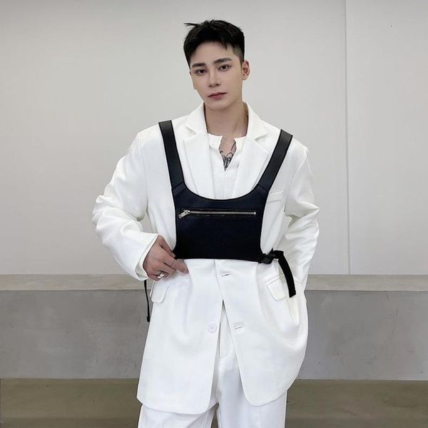 men's suits & blazers wear tide koean casual two pieces sets vest suit coat for male 2021 autumn loose simple long sleeve, White;black
men's suits & blazers wear tide koean casual two pieces sets vest suit coat for male 2021 autumn loose simple long sleeve, White;black